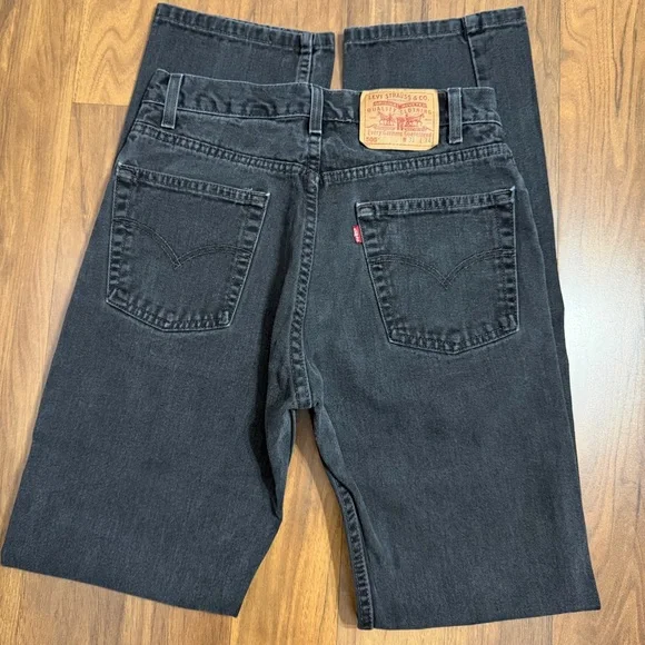 Vintage Levi's 505 Regular Fit Charcoal Straight Jeans Size W31 L34 - Picture 4 of 13